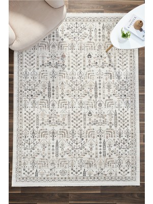Venucci Home & Living Century Floral %100 Polyester Oturma Odası Salon Mutfak Halısı Eskitme Çiçekli Vintage Halı