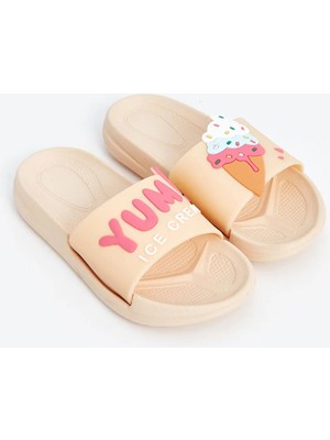 LC Waikiki Lcw Steps Pembe Tek Bantlı Baskılı Kız Çocuk Terlik