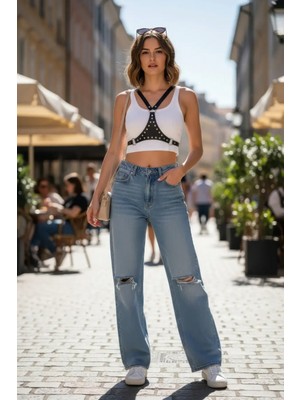 Pileli Store Siyah Kadın Kemer Çivili Deri Omuz Aksesuarı - APFT1279