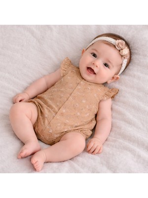 Neciks Necix's Kız Bebek Yazlık Tulum 0- 6 Ay Coton Penye Kumaş 5470 5457 5491