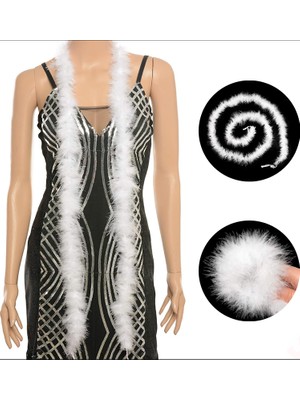 Süsle Bebek ve Parti Beyaz Ince 7 gr Otriş Boa Tüy, 3,5 cm x 2 mt