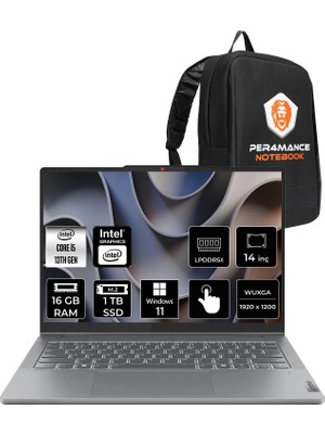Lenovo Ideapad 5 i5 13420H Notebook 16GB RAM 1TB SSD 14" FHD+ Win11 Home + Per4 Çanta 83KX005MTRP306