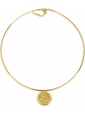 Sacha Ezme Plaka Figürlü Choker Kolye