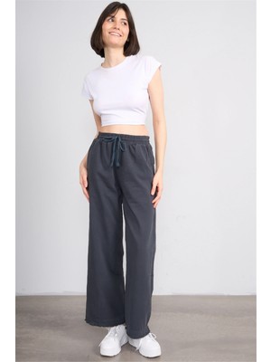 Volumex Y26 Z-233 Füme Kadın Bol Gabardin Pantolon