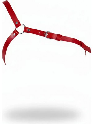 Pileli Store Kırmızı Kadın Kemer Metal Halka Detaylı Vücut Aksesuarı - APFT132