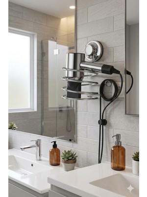 Alz Banyo Saç Kurutma Makinesi Fön Makinesi Askı Aparatı Dubel Vida Hediyeli Yerli Üretim