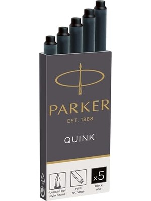 Quink Dolma Kalem Kartuşu, Siyah, 5'li Kutu