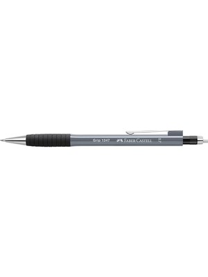 Faber-Castell Grip 1345/47 2022 Versatil Kalem, 0.7 Mm, Gri, Ergonomik Tutuş, Yaylı Uç, Uzun Silgi, Modern Tasarım