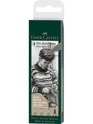 Faber-Castell Pitt Artist Pen Çizim Kalemi Seti, 4’lü (S, F, M, B Uç), Suya ve Solmaya Dayanıklı, Kalıcı Mürekkep, Farklı Uç Kalınlıkları