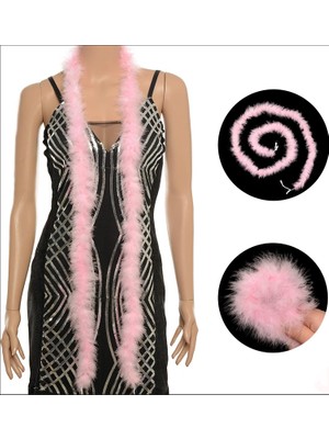 Süsle Bebek ve Parti Pembe Ince 7 gr Otriş Boa Tüy, 3,5 cm x 2 mt