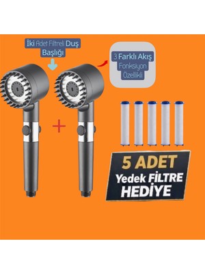 Truva Iki Adet Kireç Önleyici Duş Başlığı 5 Adet Yedek Filtre Hediyeli