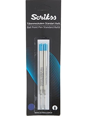 Scrikss Dev Tükenmezkalem Refil 2'li Blister, 0.7 mm Uç, Mavi