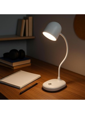 Cata CT-8440 Berlin Beyaz Masa Lambası – Dimmerli, USB Şarjlı, Dokunmatik Kontrol ve Esnek Tasarım
