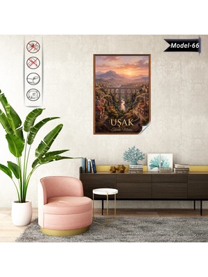 Akıllı Kağıt Türkiye Iller Tablo - Poster Uşak (Model-66)