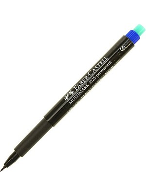 Faber-Castell Permanent Asetat Kalem, S Uç, Mavi, Kalıcı ve Solmayan Yazım, Asetat Silgili