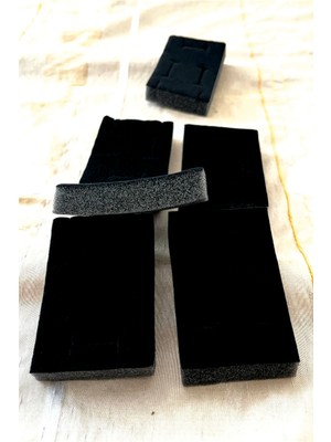 Örün Matbaa Sünger Takı Kutusu Süngeri 24 Adet 6X8X1,5CM Siyah Flok Kaplı