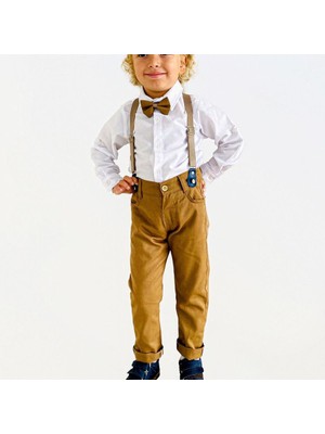 Butik Erkek Çocuk Papyon Askılı Gömlekli Alt - Üst Takım