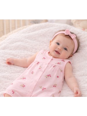 Neciks Necix's Kız Bebek Yazlık Tulum 0- 6 Ay Coton Penye Kumaş 5470 5457 5491