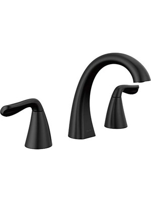 Vigordurus Arvo Yaygın Banyo Bataryası 3 Delikli, Mat Siyah Banyo Bataryası, Banyo Lavabo Bataryası, Tahliye Montajı Dahil, Mat Siyah 35840LF-BL