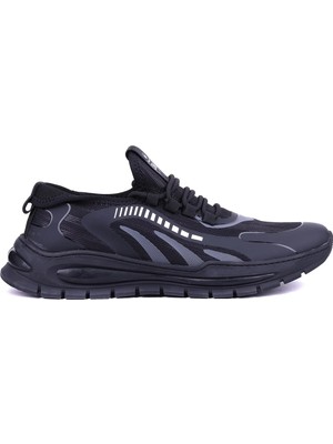 Guja - Hakiki Deri - Tekstil Siyah Renk Erkek Sneaker - 900-519