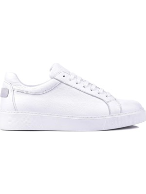 Shoetyle - Hakiki Deri Beyaz Renk Erkek Sneaker - 250-1400