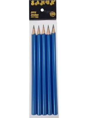 Vigordurus 5'li Kalın Hb Kurşun Kalem, Silgili, 0.7 Mm, Naturel, Üçgen, Okul Başlangıç Kalemi (Mavi)