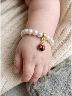 Uğur Böceği Bebek Bileklik / Inci Bebek Bileklik / Bebek Bilekliği / Çocuk Bileklik