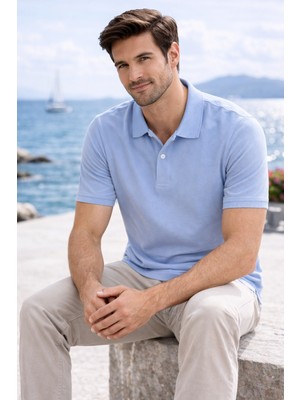 We&Me  Erkek %100 Pamuk Kısa Kollu Regular Fit Polo Yaka T-Shirt