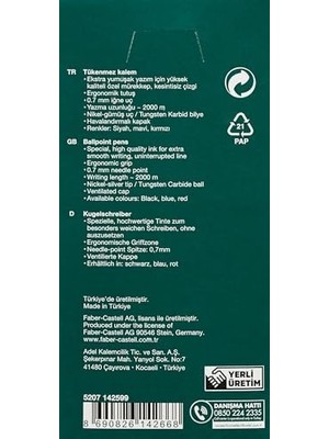 Vigordurus 1425 Iğne Uç Tükenmez, Siyah, 50' Li