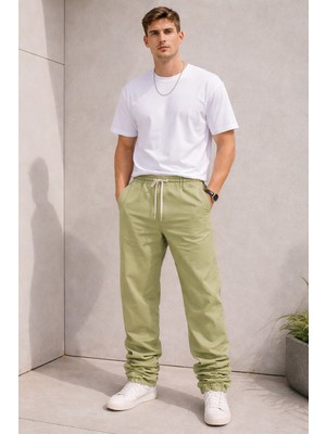 Dizi Katlı Gabardin Baggy Pantolon