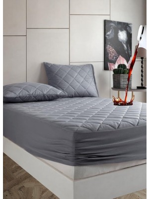 Vigordurus Gri Sıvı Geçirmez Alez - Tek-Çift Kişilk Alez- Bebek ALEZ-%100 Pamuk- Kapitoneli Alez- Fitted(Yatağı Saran) Yatak Koruyucu Alez Çarşaf (90X190)