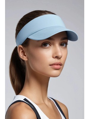 Belifanti Collection Bebe Mavisi Tenis Vizör Şapka Ayarlanabilir Hafif Spor Güneşlik Unisex