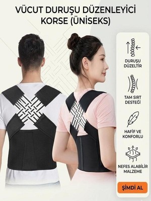 Ankaflex Fitness Sırt Duruş Düzeltici Korse Sırt Ağrı Kemeri Ayarlanabilir Dik Durma Kemeri Ofis Ev Spor Günlük Korse