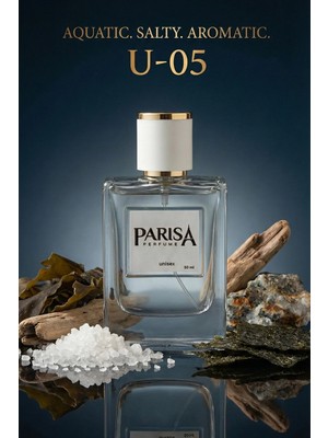 Parisa U-05 Mega Marine Edp 50 ml - Deniz Notları & Tuzlu Esintili Ferah Aromatik Unisex Parfüm PRSU05