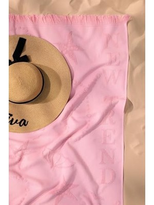 Vigordurus Favora %100 Pamuk Kabartmalı Plaj Havlusu - Pembe