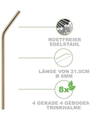 Vigordurus Life 2 Adet Metal Paslanmaz Pipet ve Temizleme Fırçası MIT1217