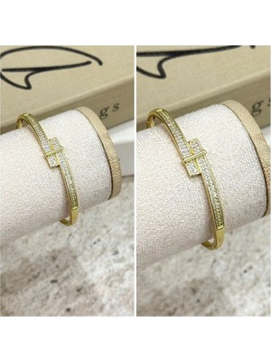 Ca Shopping Altın Kaplama Kuyumcu Işçiliği Kararmaz Çelik Kelepçe Bileklik