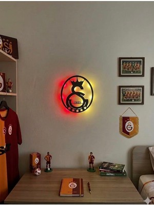 Zuzuca Store Kırmızı-Sarı 5 Yıldızlı Kablosuz Ledli Duvar Dekorasyon
