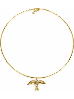 Sacha Kuş Figürlü Taş Detaylı Choker Kolye