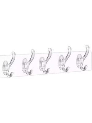 Vigordurus Group - Kendinden Yapışkanlı, Güçlü, Şeffaf 5'li Askılık - Kapı Arkası, Mutfak, Duvar, Banyo