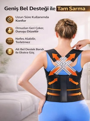 Ankaflex Ortopedik Kadın ve Erkek Dik Duruş Düzeltici Korse Sırt Omuz Korsesi Bel Omurga Kemeri