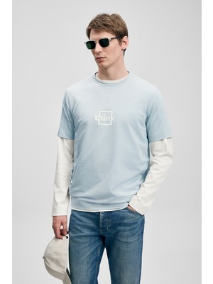 Lufian Thınk Modern Grafik T- Shirt Siyah