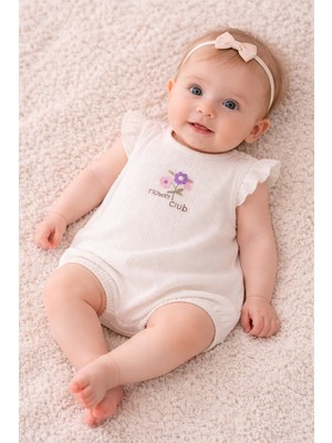 Neciks Necix's Kız Bebek Yazlık Tulum 0- 6 Ay Coton Penye Kumaş 5470 5457 5491