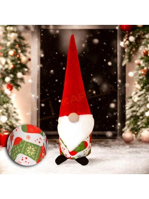 Vigordurus Yılbaşı Noel Baba Dekoratif Biblo Yılbaşı Çorabı Desenli