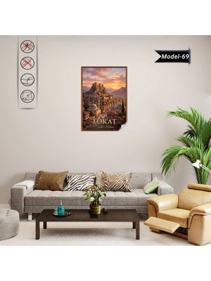 Akıllı Kağıt Türkiye Iller Tablo - Poster Tokat (Model-69)