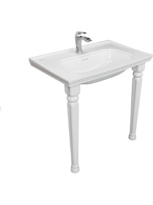 Creavit Antik Etajerli Lavabo 80 cm Antik Konsol Ayak Seti AN080 + KL270