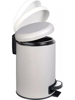 Vigordurus Paslanmaz Pedallı Çöp Kovası Beyaz 3 Lt (000300-2)