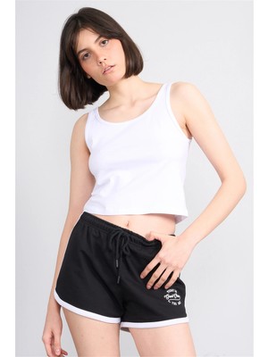 Çetinkaya Fithit 8282 Bayan Kalın Askılı Penye Süprem Crop Atlet Beyaz