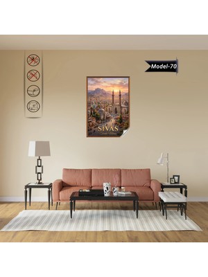 Akıllı Kağıt Türkiye Iller Tablo - Poster Sivas (Model-70)