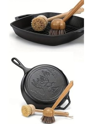 Vigordurus Sert Kıllı Bambu Saplı Ahşap Mutfak Temizlik Fırçası 21 cm